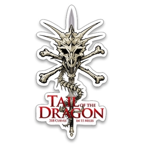 Trailer Size Tall Dragon Skull Sticker
