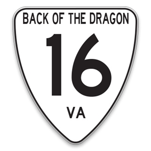 #72 VA16 Back of the Dragon Sign Sticker