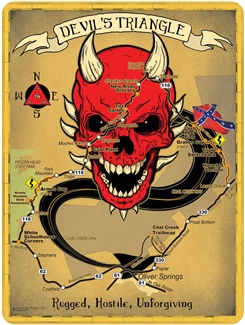 #20 Metal Devils Triangle Map Sign 9x12