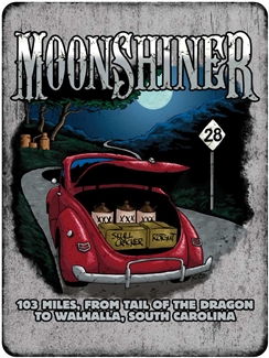 #18 Metal Moonshiner Red Coupe 9x12
