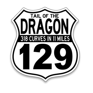 #03 Tail of the Dragon 129 Sign Sticker