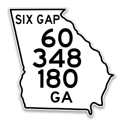 #61 Six Gap North Georgia Sign Sticker